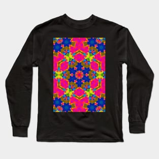 Hexagon abstract bright colors Long Sleeve T-Shirt